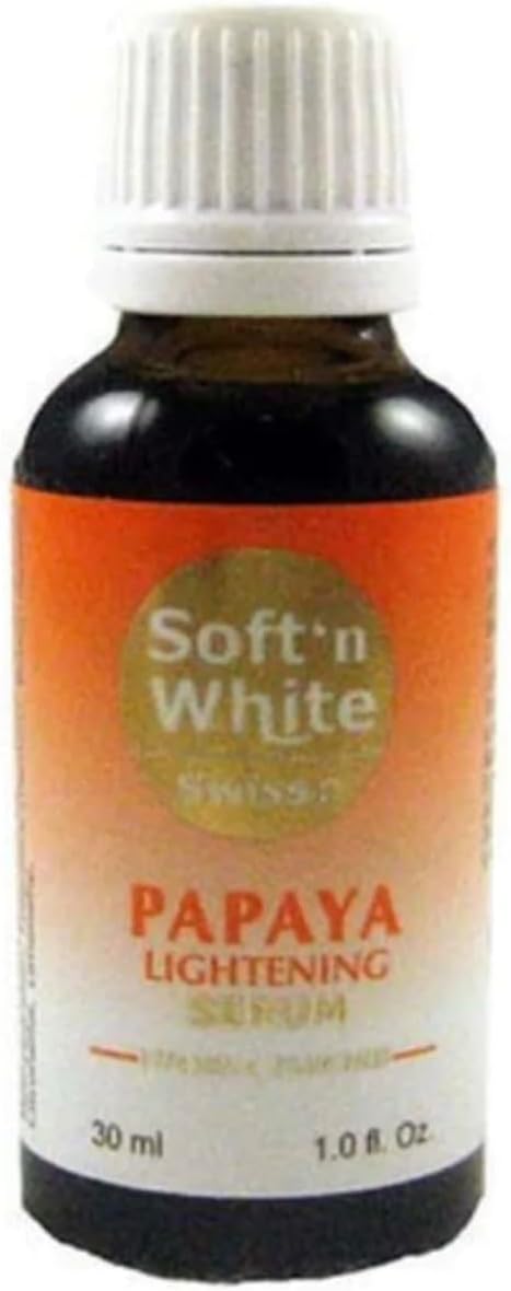 Soft 'n White Swiss Papaya Lightening Serum 30ml bottle with white cap