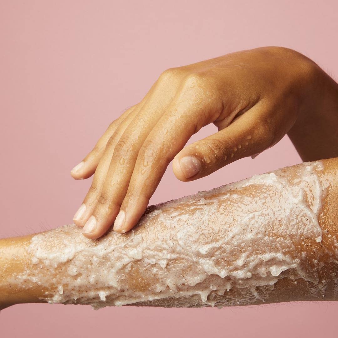 Soap & Glory Flake Away Body Scrub 300ml exfoliating scrub applied to arm
