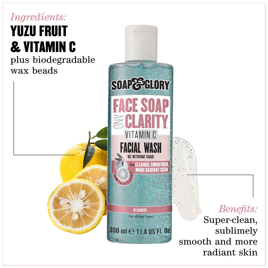 Soap & Glory Face Soap & Clarity Vitamin C Facial Wash, 11.8 fl oz bottle