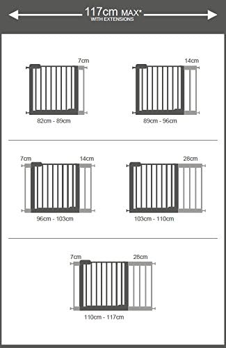 Munchkin Lindam Sure Shut dark grey safety gate 117cm maximum width