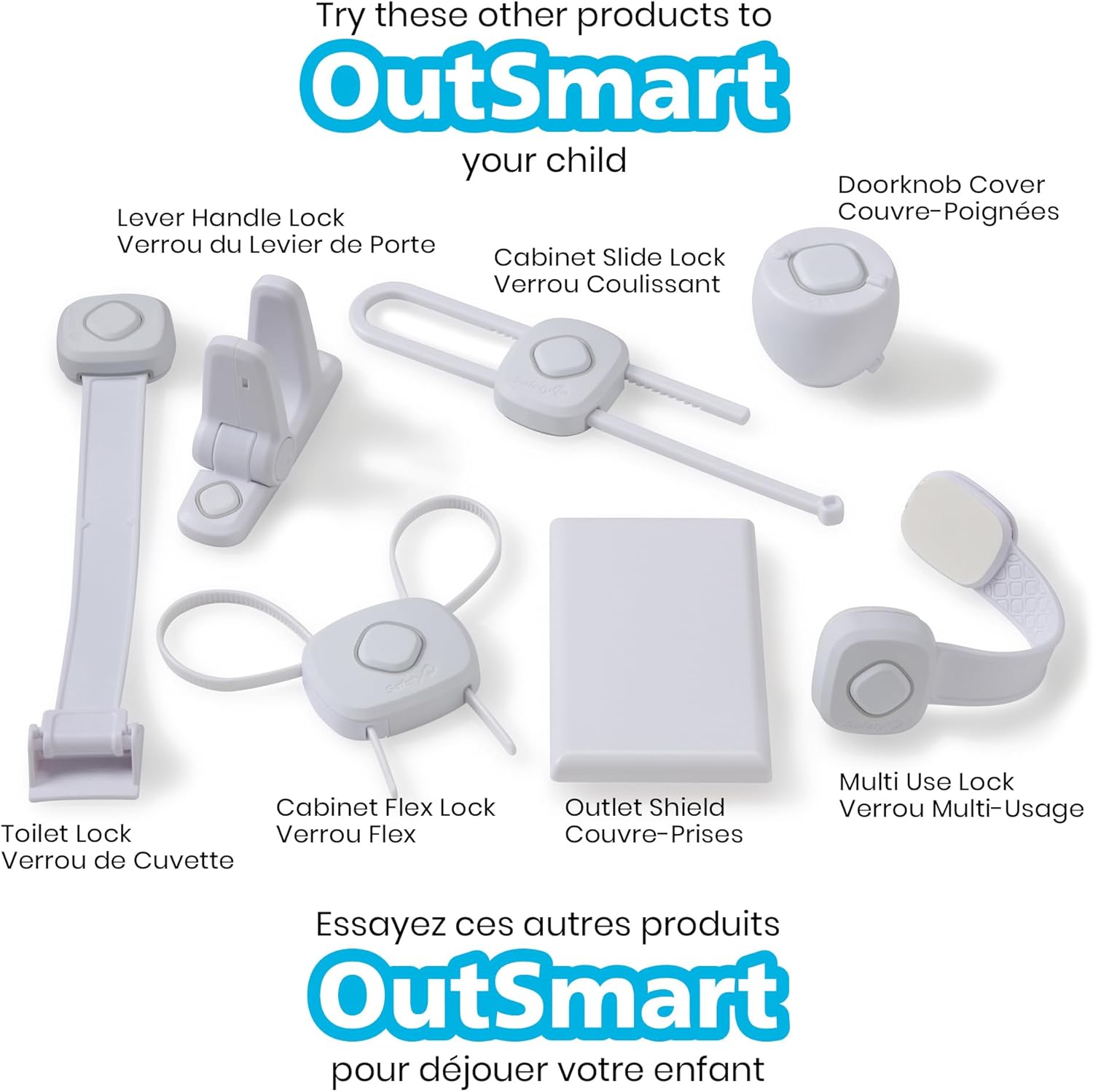Safety 1st OutSmart Flex Lock white cabinet safety lock for babies