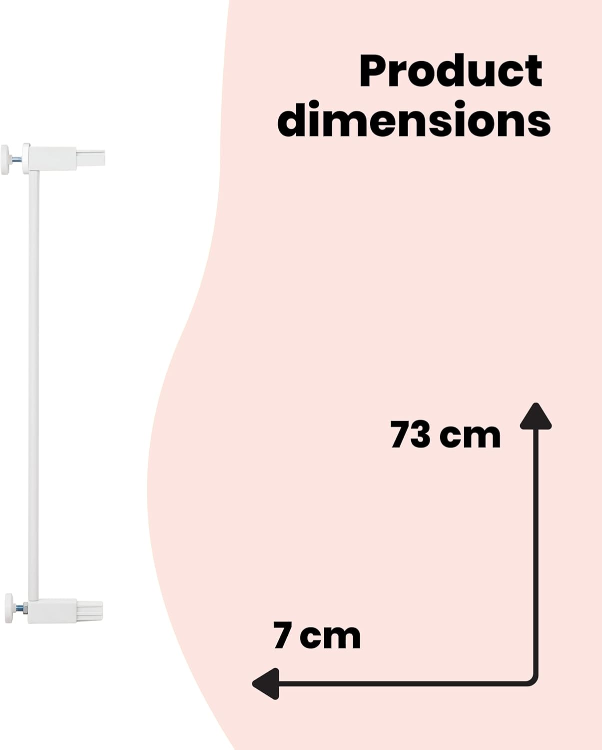 Safety 1st white metal gate extension 7cm with easy close mechanism