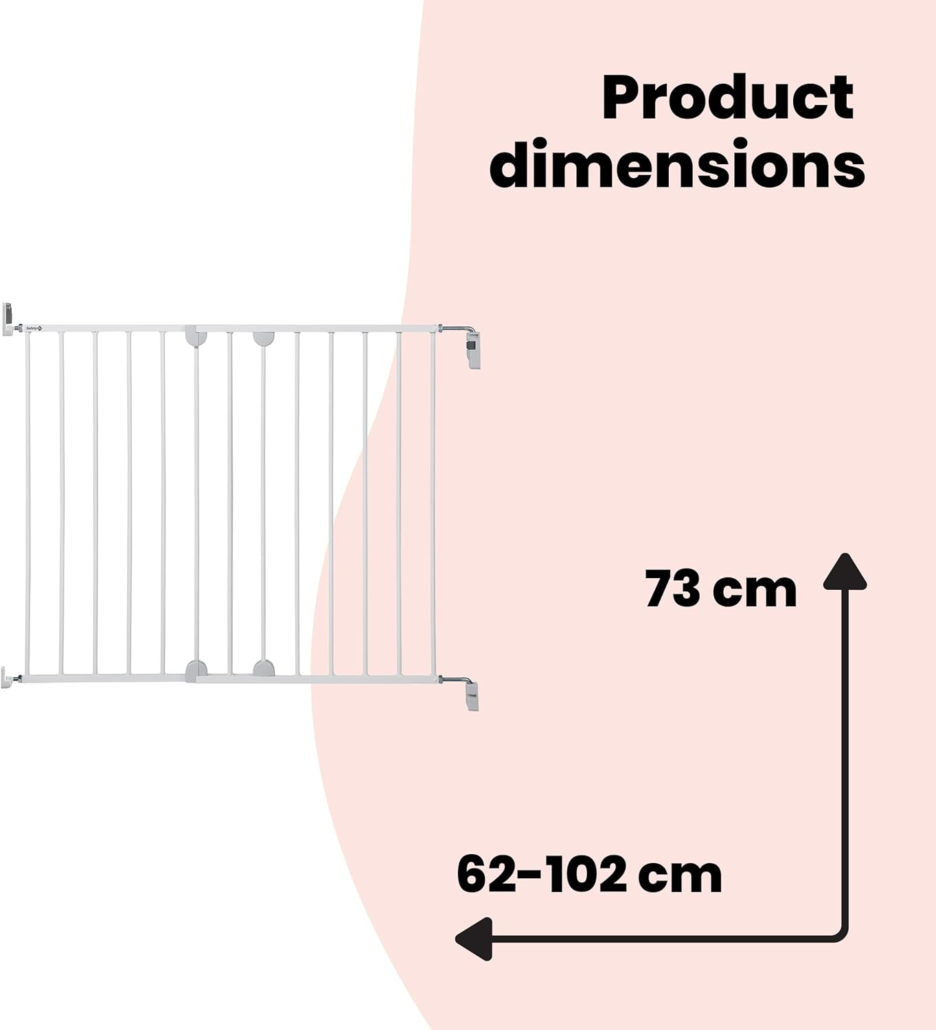Safety 1st white extending metal wall fix safety gate 73cm height