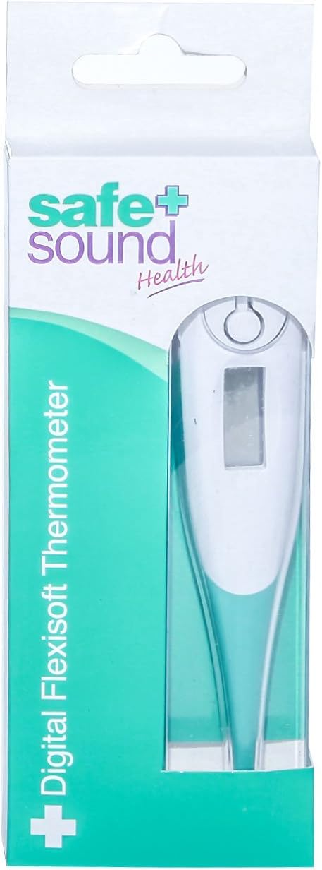 Safe and Sound Flexisoft white digital thermometer with display screen