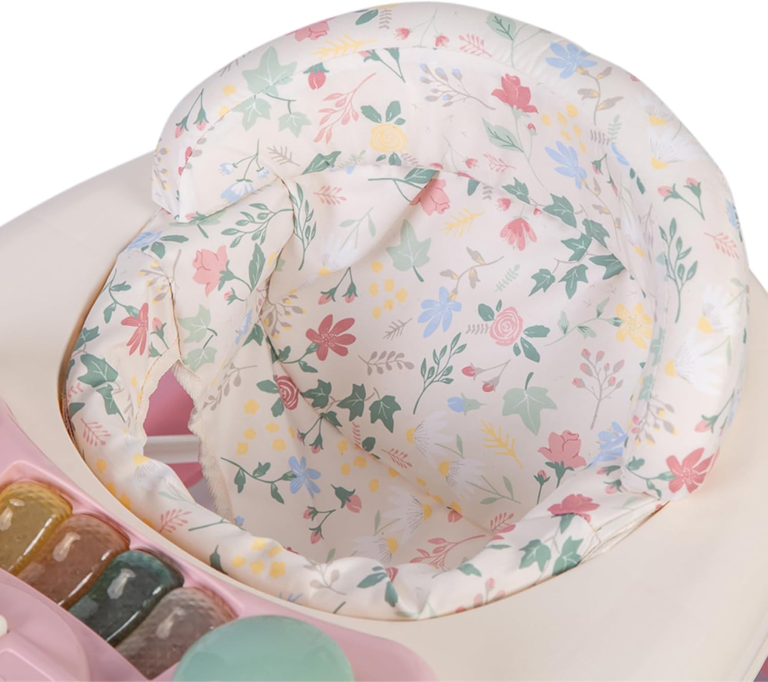 Red Kite Baby Go Round Jive rocker with floral fabric upholstery