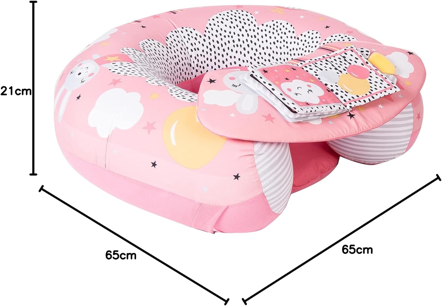 Red Kite Sit Me Up pink inflatable baby ring seat with cloud design