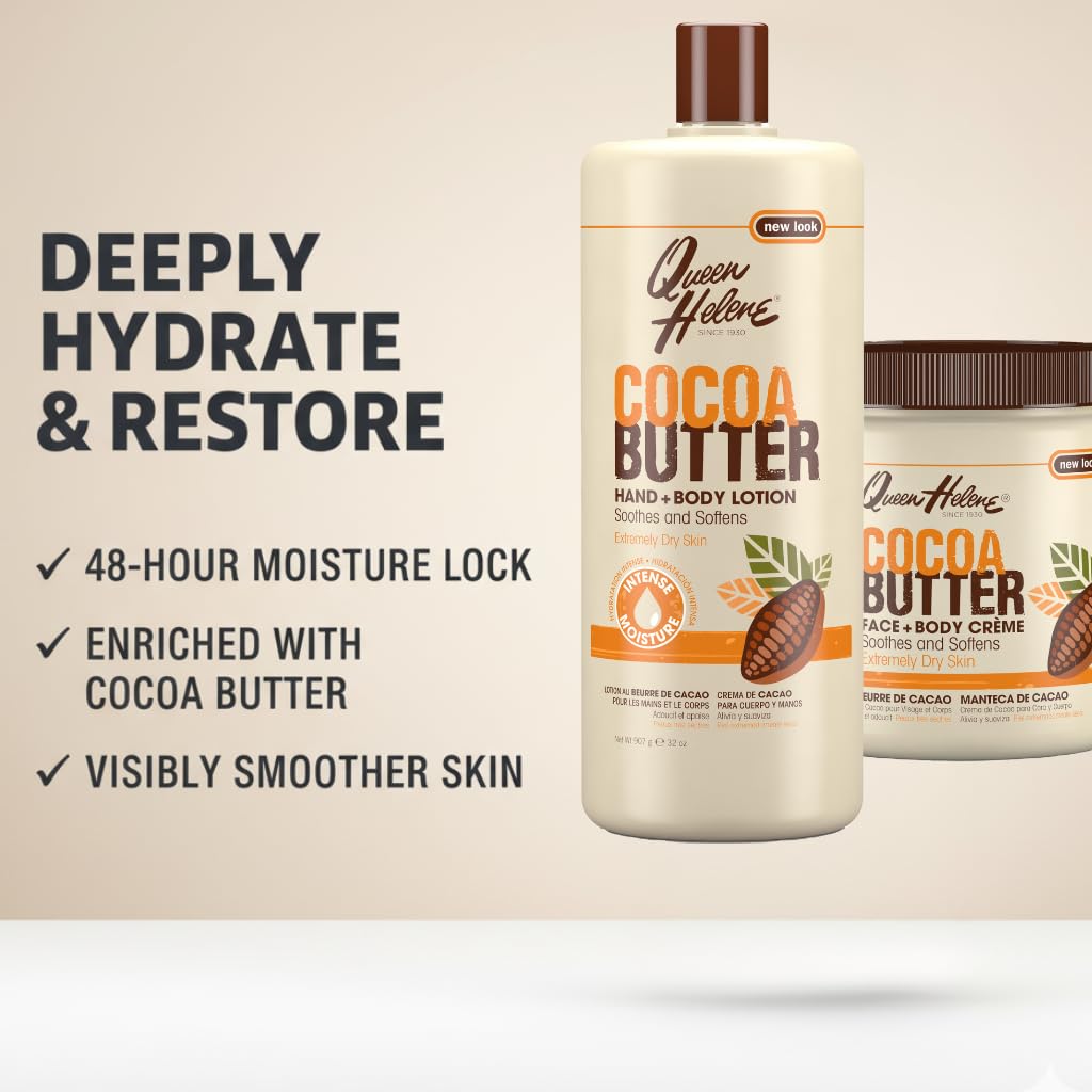 Queen Helene Cocoa Butter Hand & Body Lotion 16 oz bottle for extremely dry skin