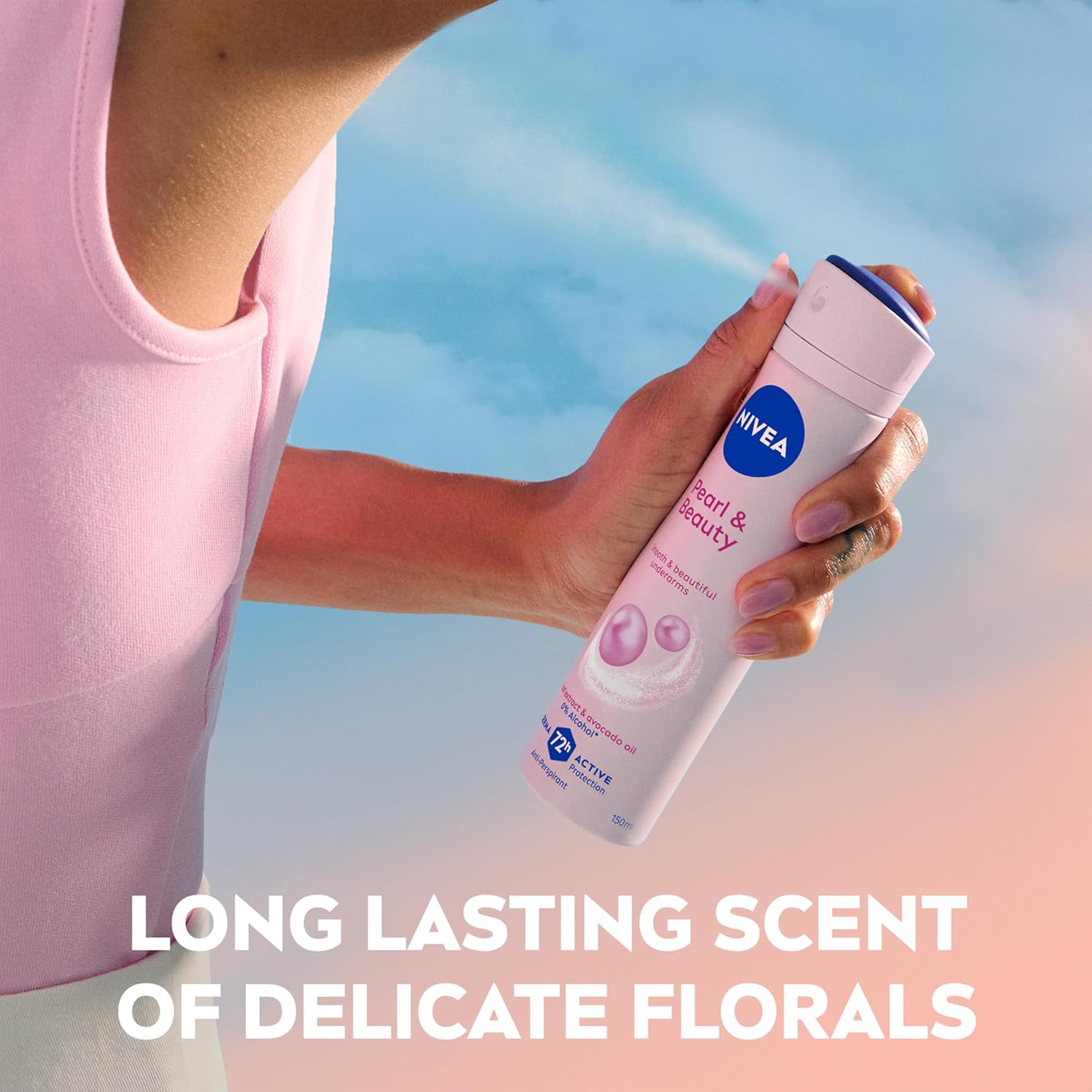 NIVEA Pearl & Beauty anti-perspirant deodorant spray 150ml pink bottle
