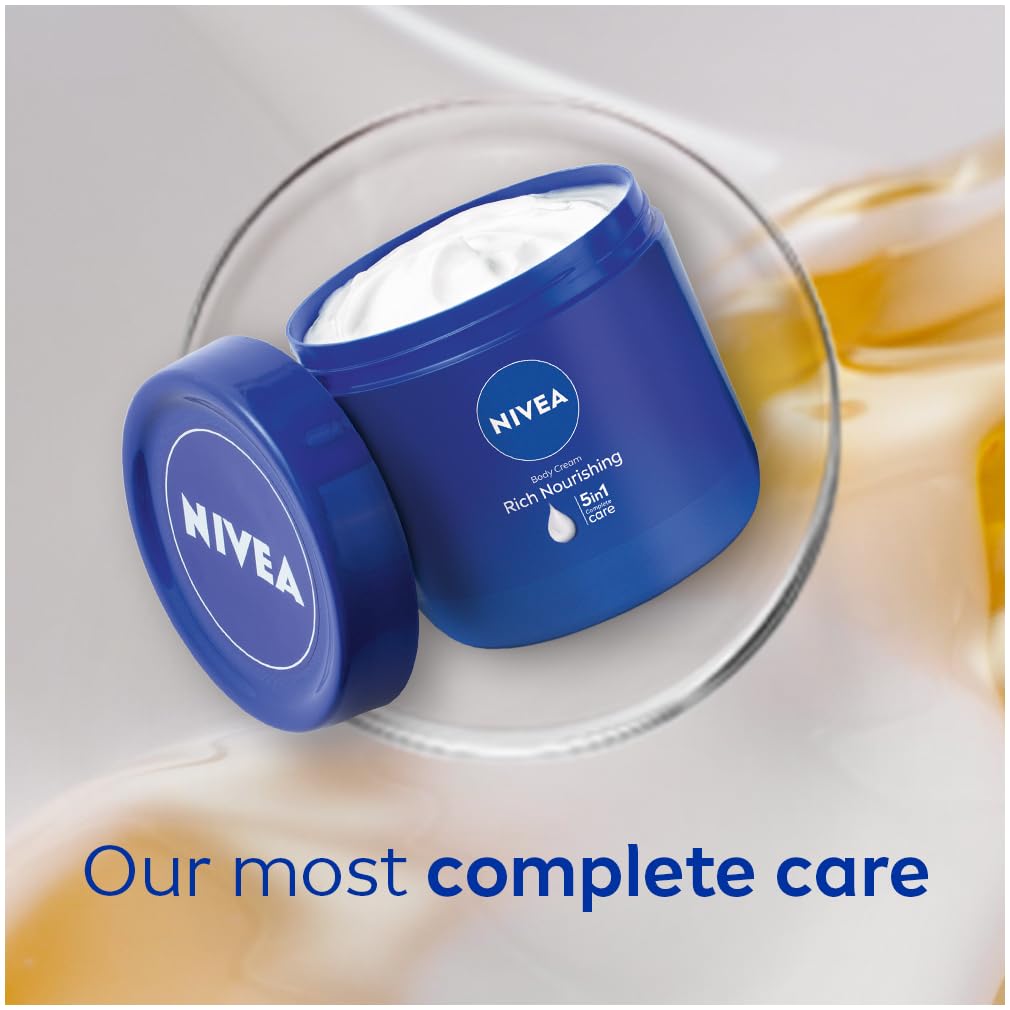 Nivea Rich Nourishing Body Cream Almond Oil 400 ml blue jar