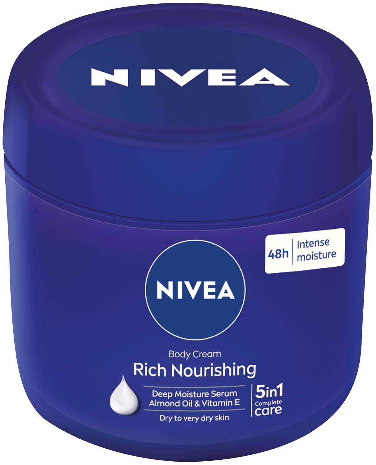 Nivea Rich Nourishing Body Cream with Almond Oil 400 ml blue jar