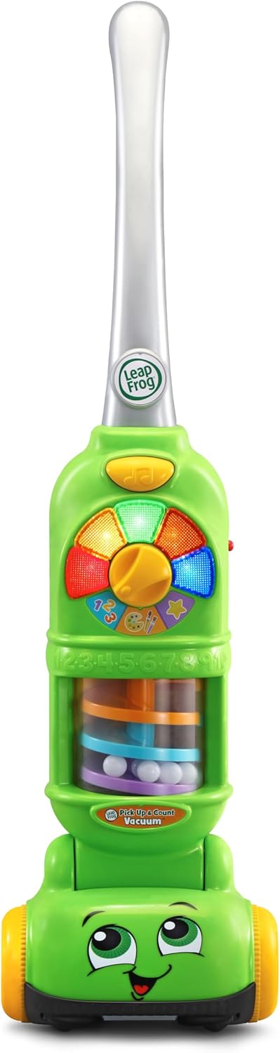 LeapFrog Pick Up and Count Vacuum toy in green with coloured balls
