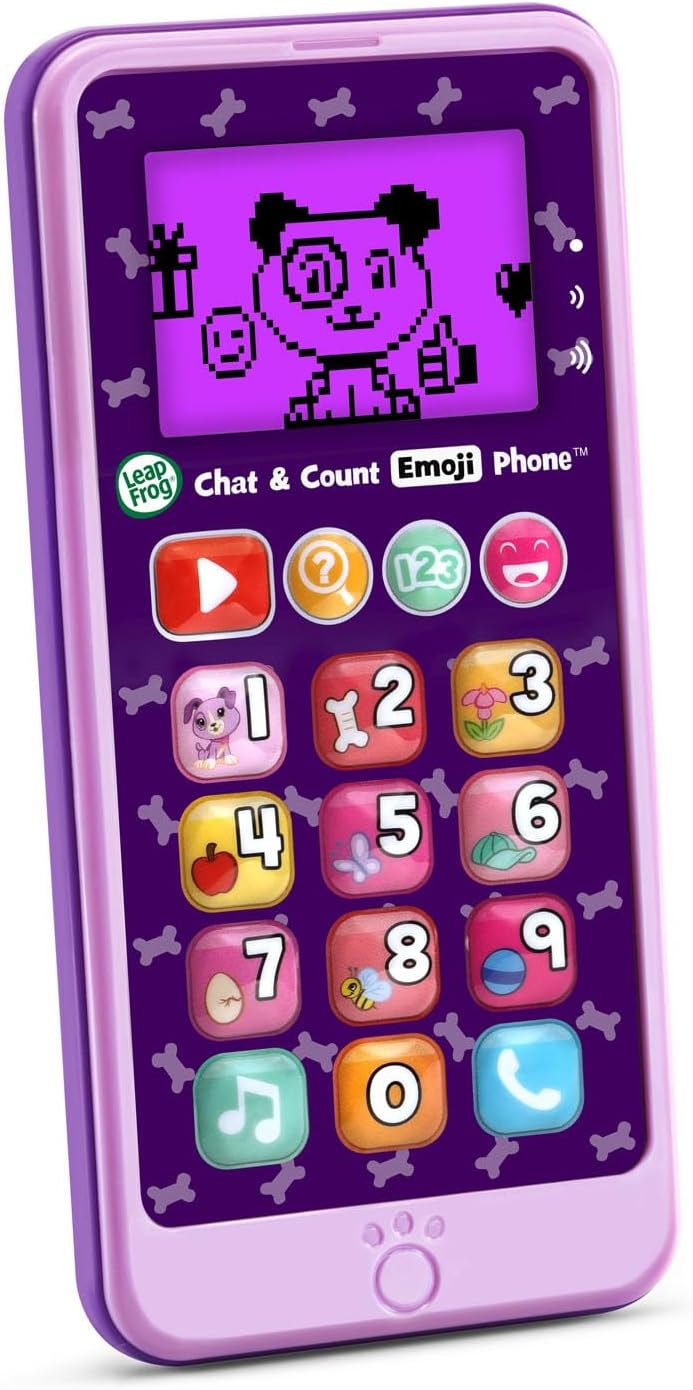 LeapFrog Chat and Count Emoji Phone purple interactive learning toy