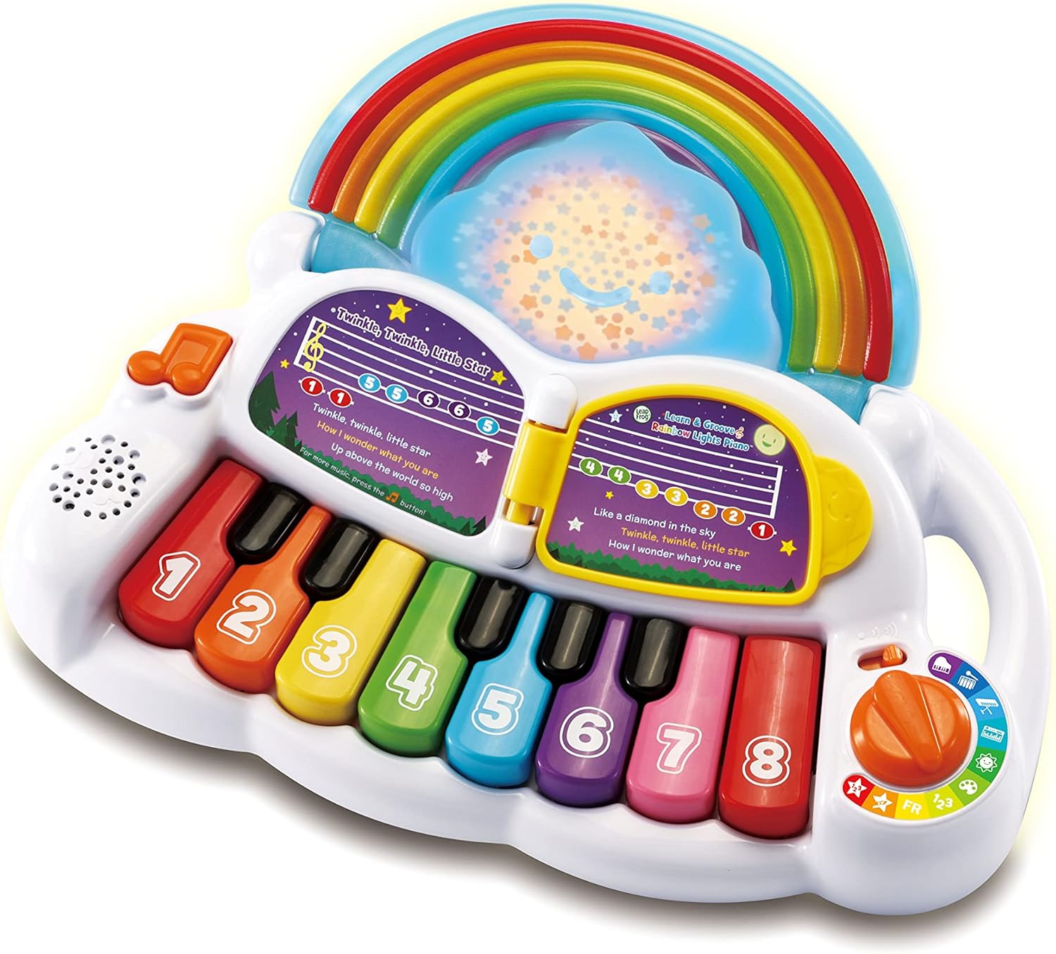Leap Frog Learn and Groove Rainbow Lights Piano with coloured keys and music cards