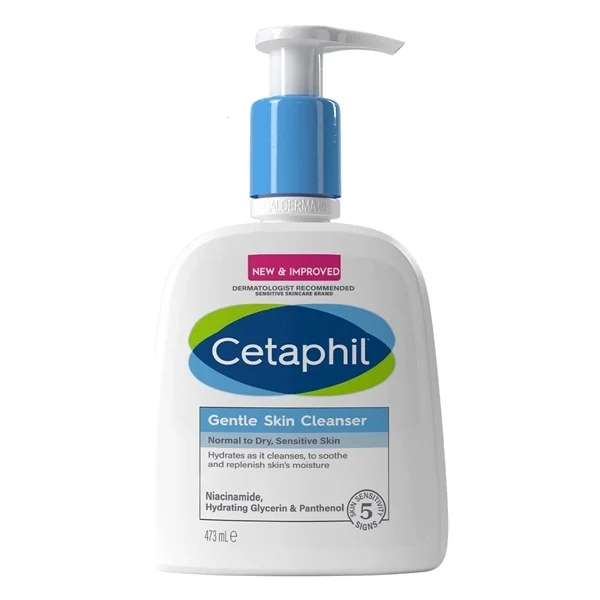 Cetaphil Gentle Skin Cleanser 473ml pump bottle with blue dispenser top