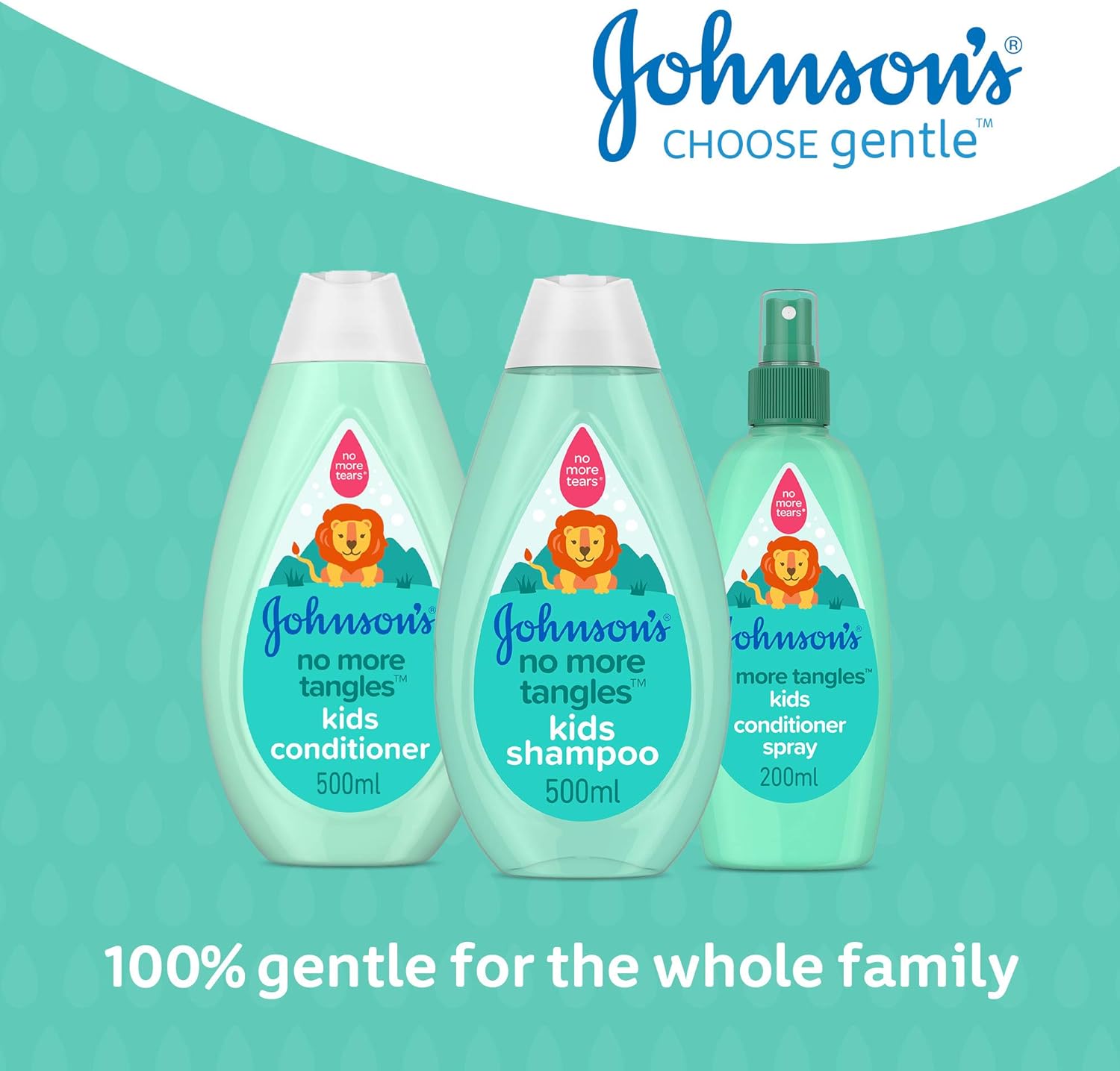 Johnson's No More Tangles Kids Shampoo 500ml green bottle