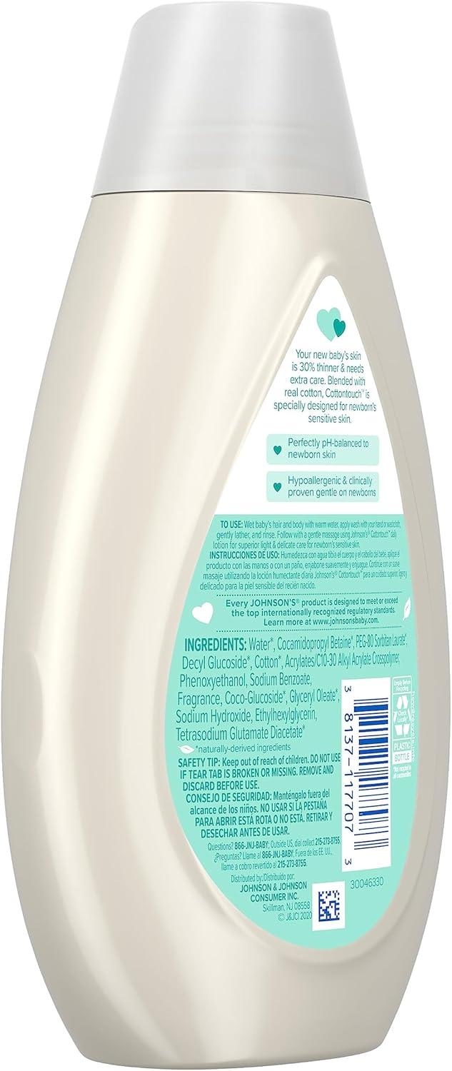 Johnson's Baby CottonTouch Newborn Wash & Shampoo 400 ml bottle