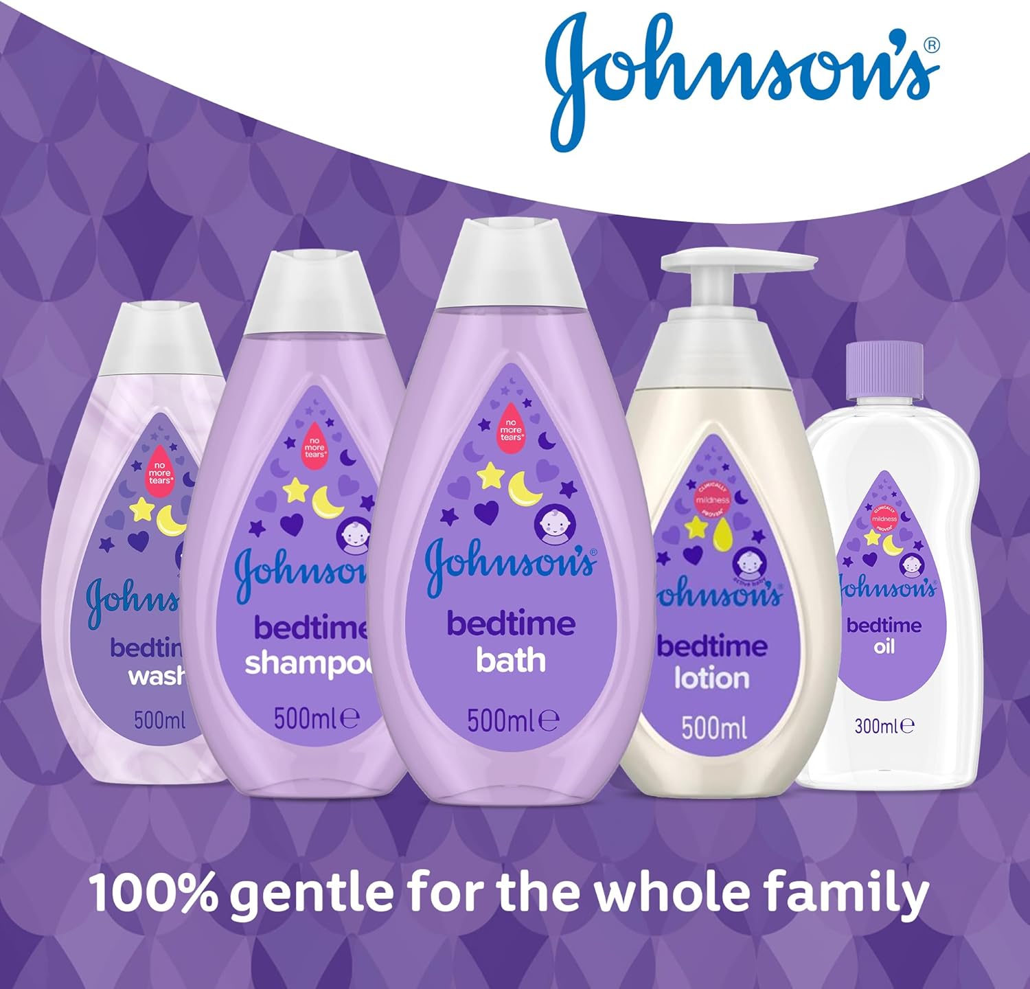Johnson's Bedtime Wash 500ml pale purple bottle for babies