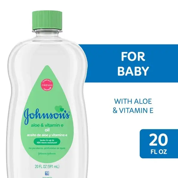 Johnson's Baby Oil with Aloe Vera and Vitamin E 200mL bottle