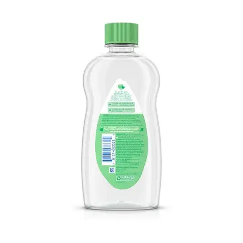 Johnson's Baby Oil with Aloe Vera 200mL clear bottle green cap