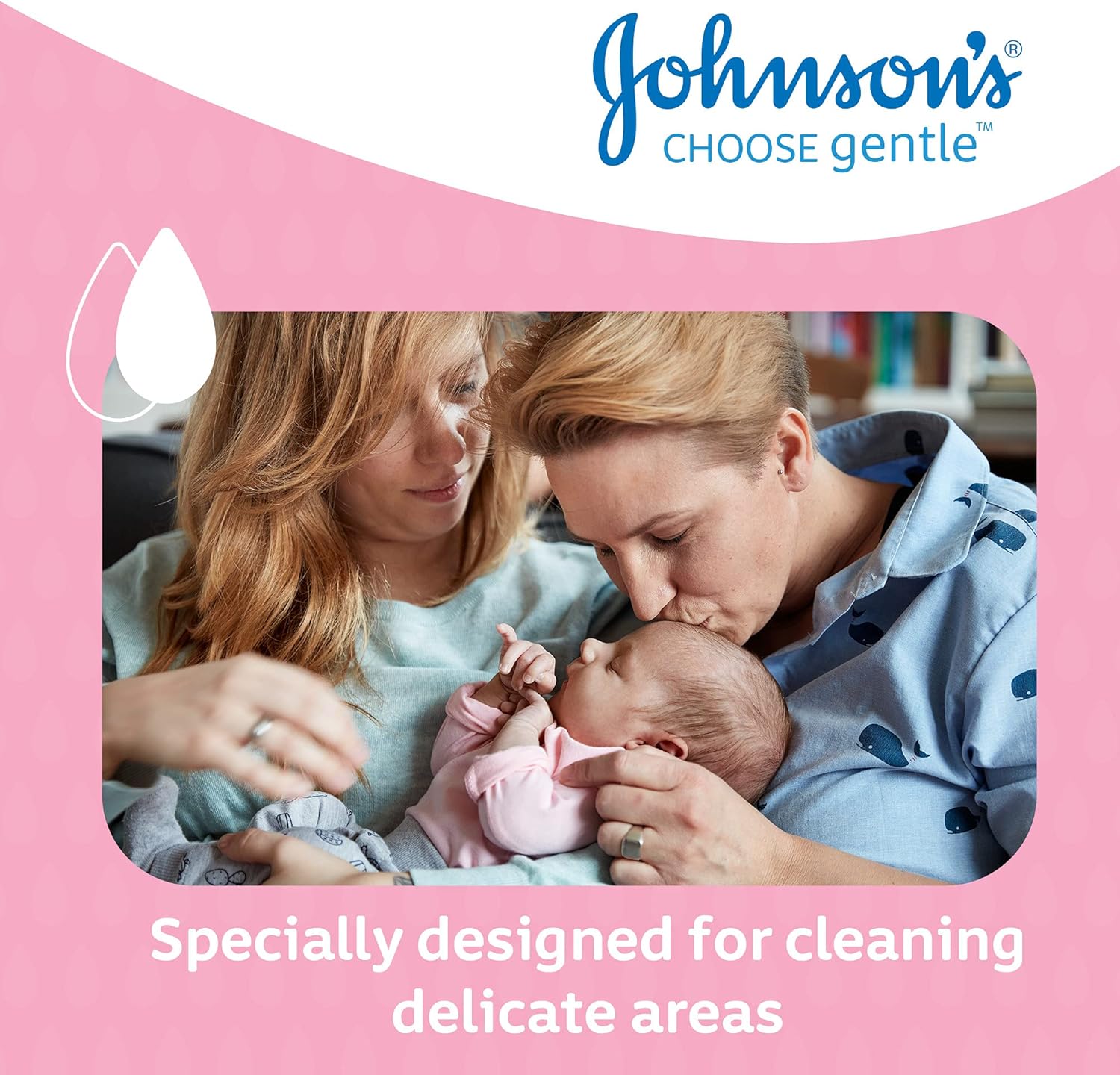 Johnson's Baby Cotton Pads, pack of 50 white pads