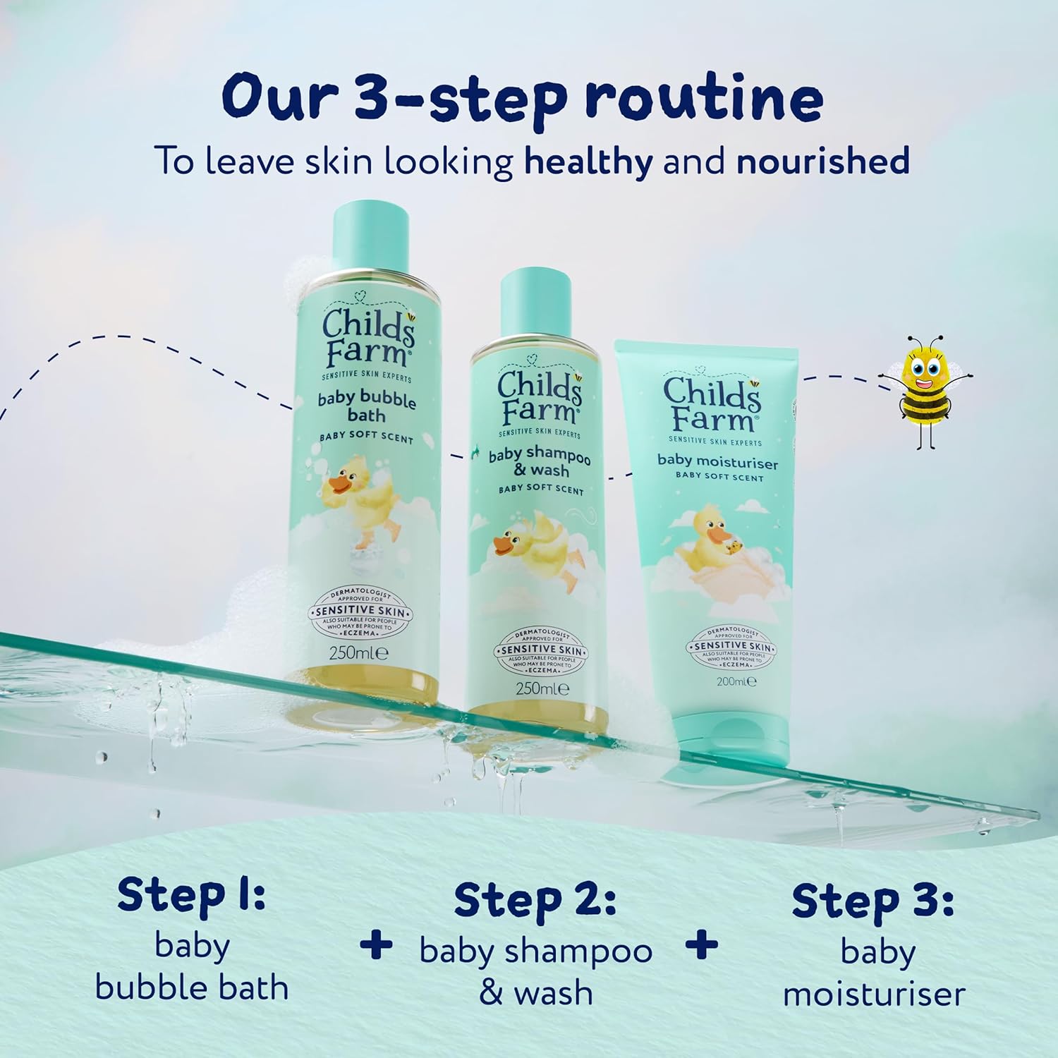 Childs Farm baby moisturiser unfragranced 250ml turquoise bottle