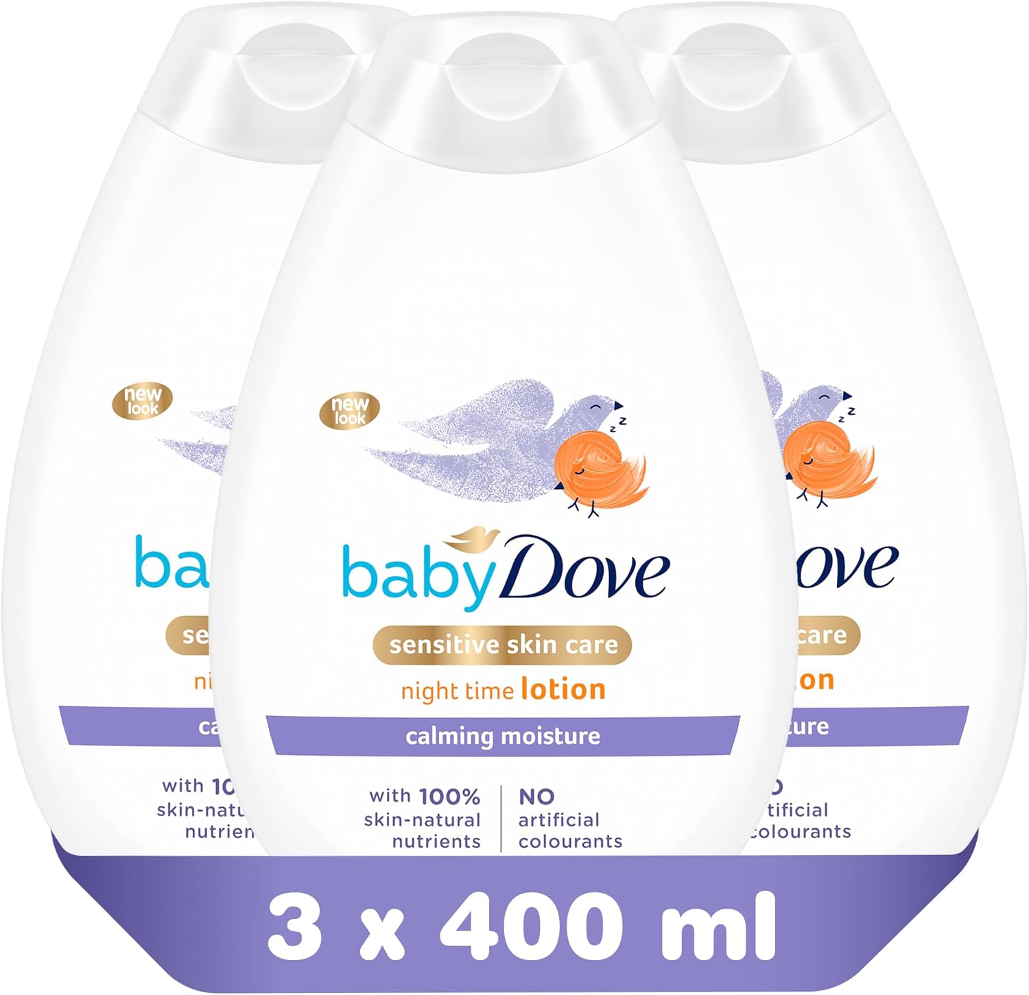 Baby Dove Night Times Lotion 400ml sensitive skin care calming moisture three pack