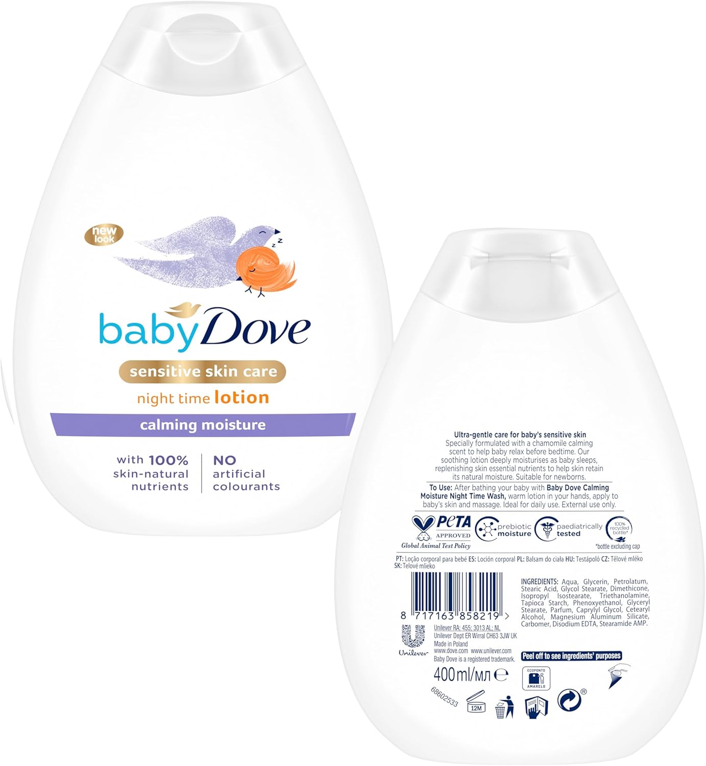 Baby Dove Calming Nights Head To Toe Wash 400ml bottle