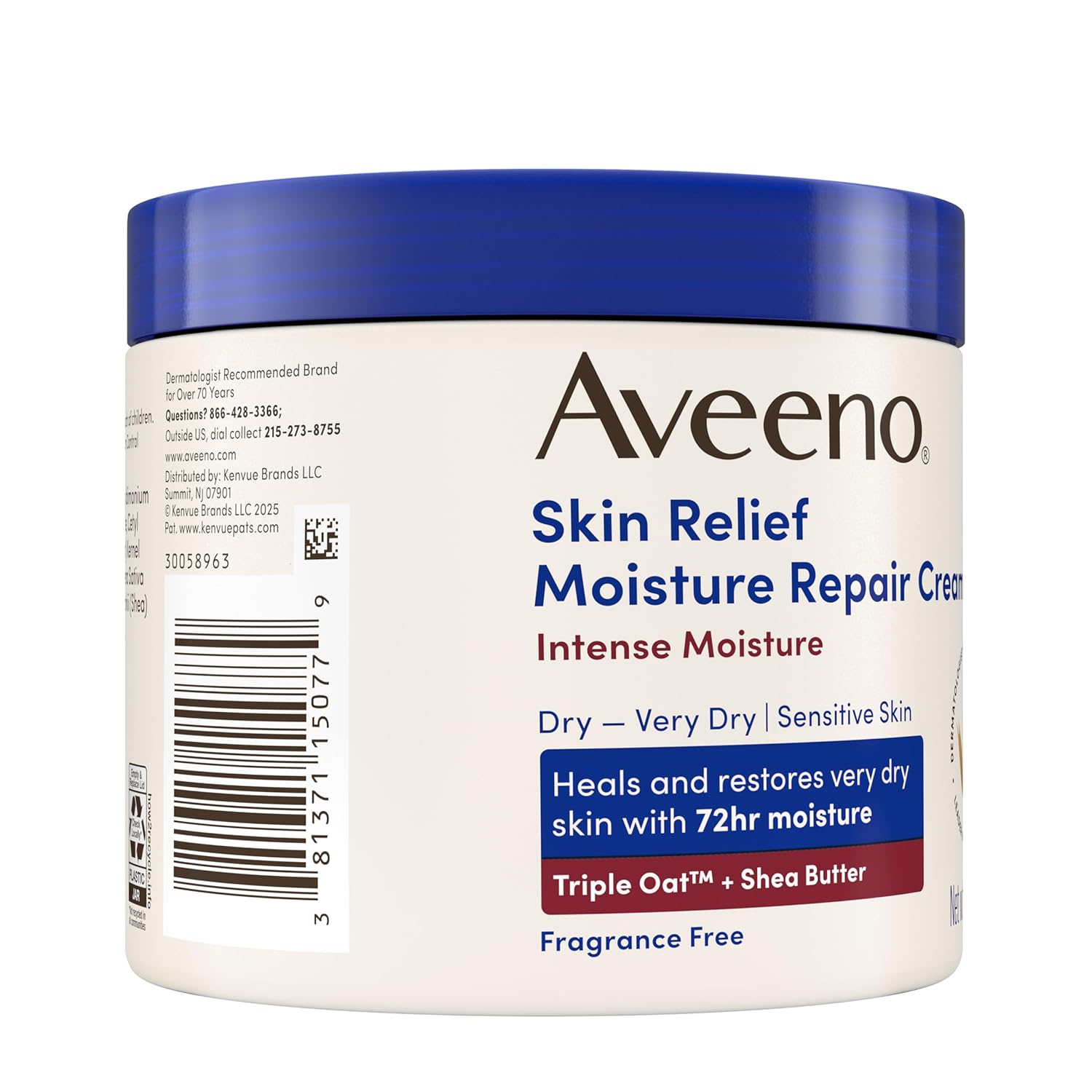 Aveeno Skin Relief Moisture Repair Cream 311g jar with blue lid