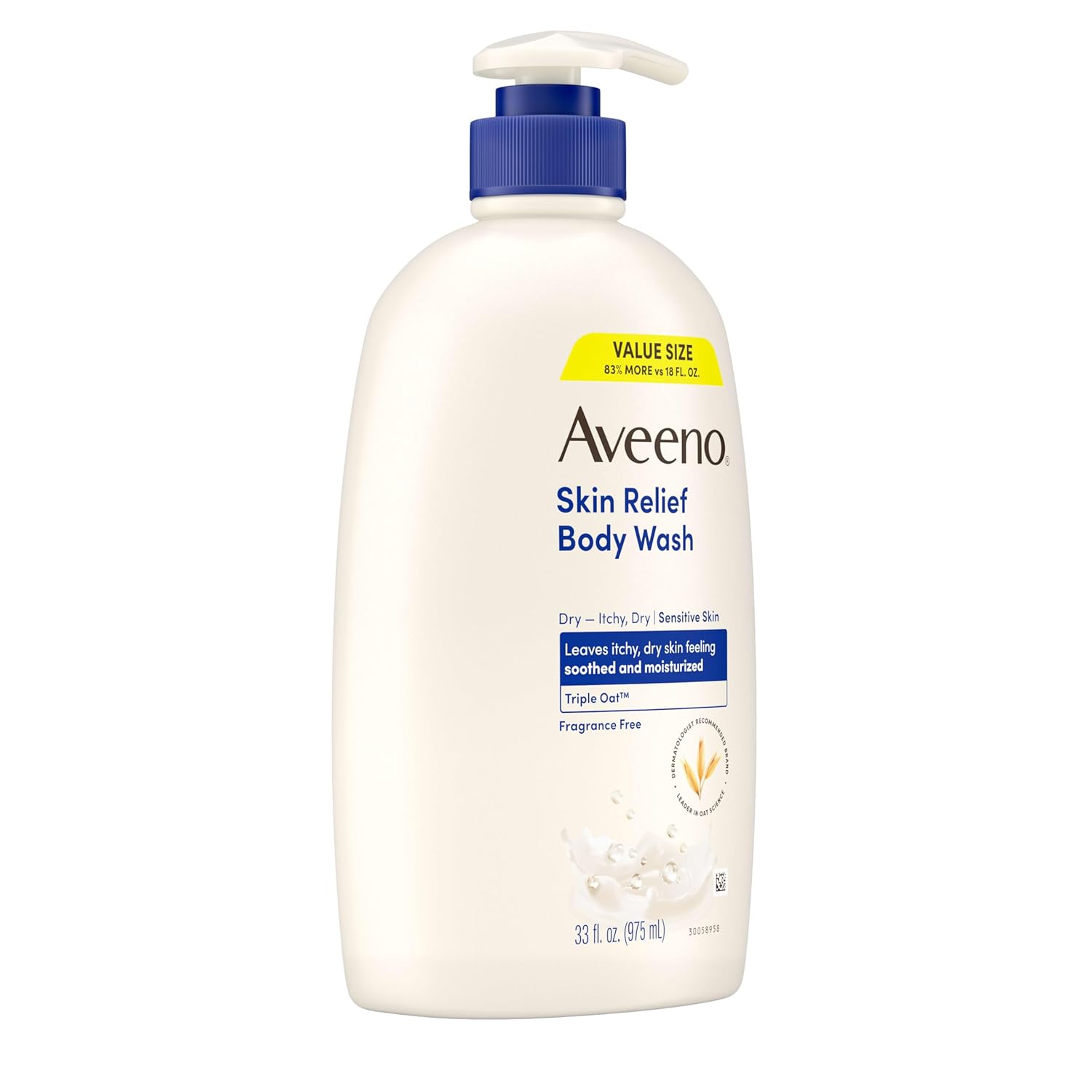 Aveeno Skin Relief Body Wash 975ml pump bottle cream coloured