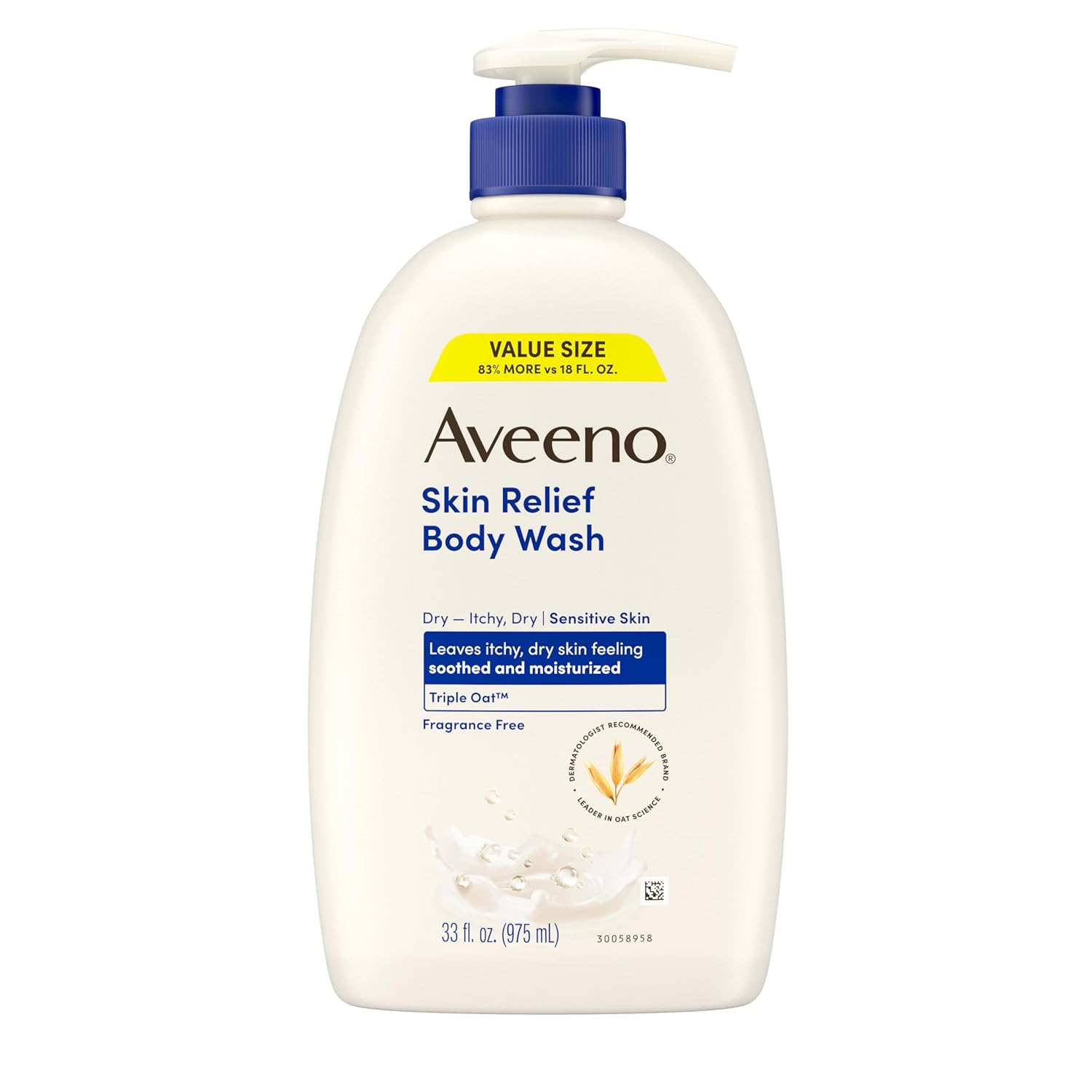 Aveeno Skin Relief Body Wash 975ml pump bottle, fragrance free