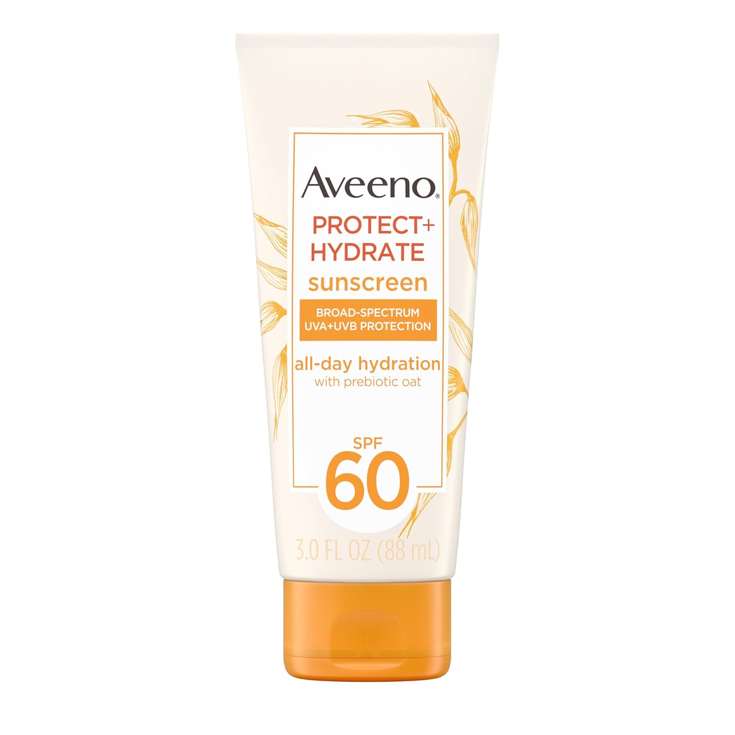 Aveeno Protect Hydrate Sunscreen SPF 60, 88ml tube with orange cap