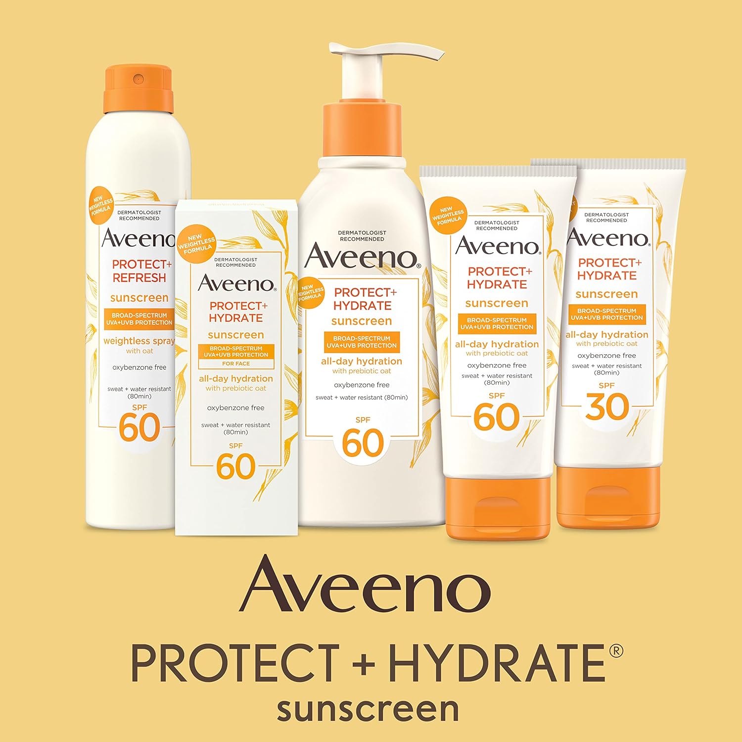 Aveeno Protect Hydrate Sunscreen SPF 60 88ml bottle with pump dispenser
