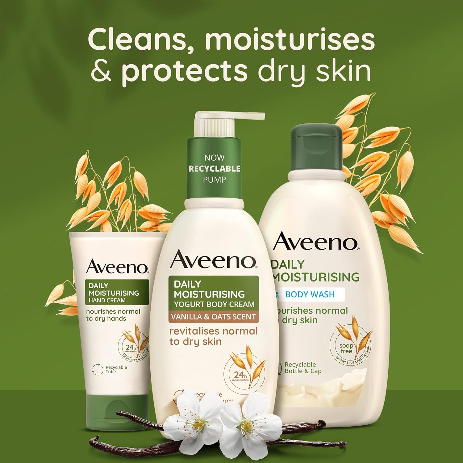 Aveeno Daily Moisturising Yogurt body cream 300ml vanilla and oats