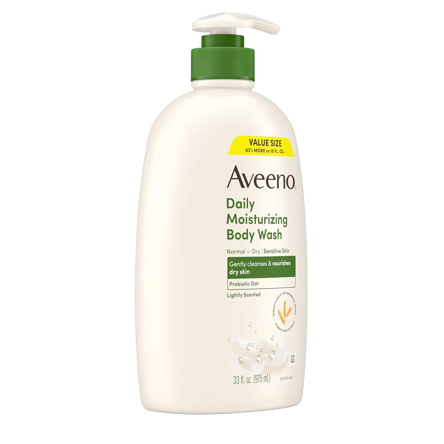 Aveeno Daily Moisturizing Body Wash 975ml pump bottle cream