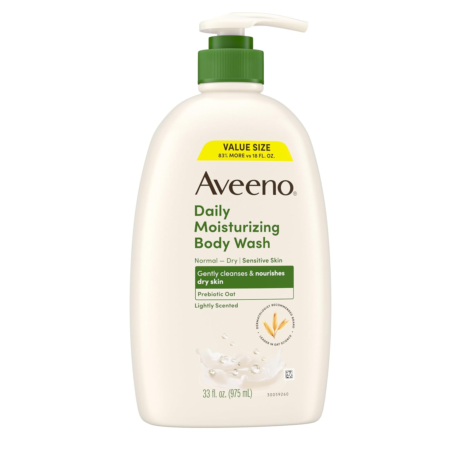 Aveeno Daily Moisturizing Body Wash 975ml with prebiotic oat for sensitive skin
