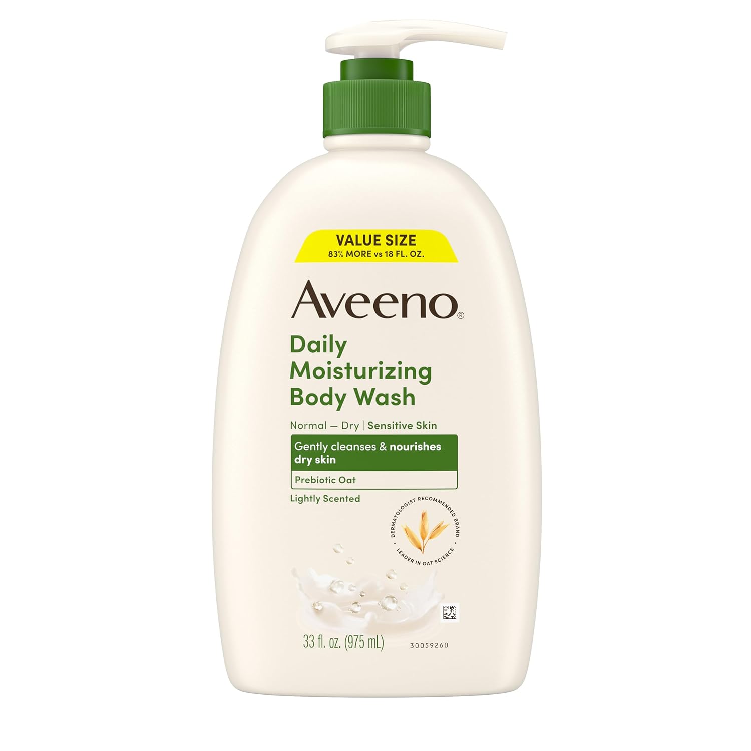 Aveeno Daily Moisturizing Body Wash 975ml pump bottle cream