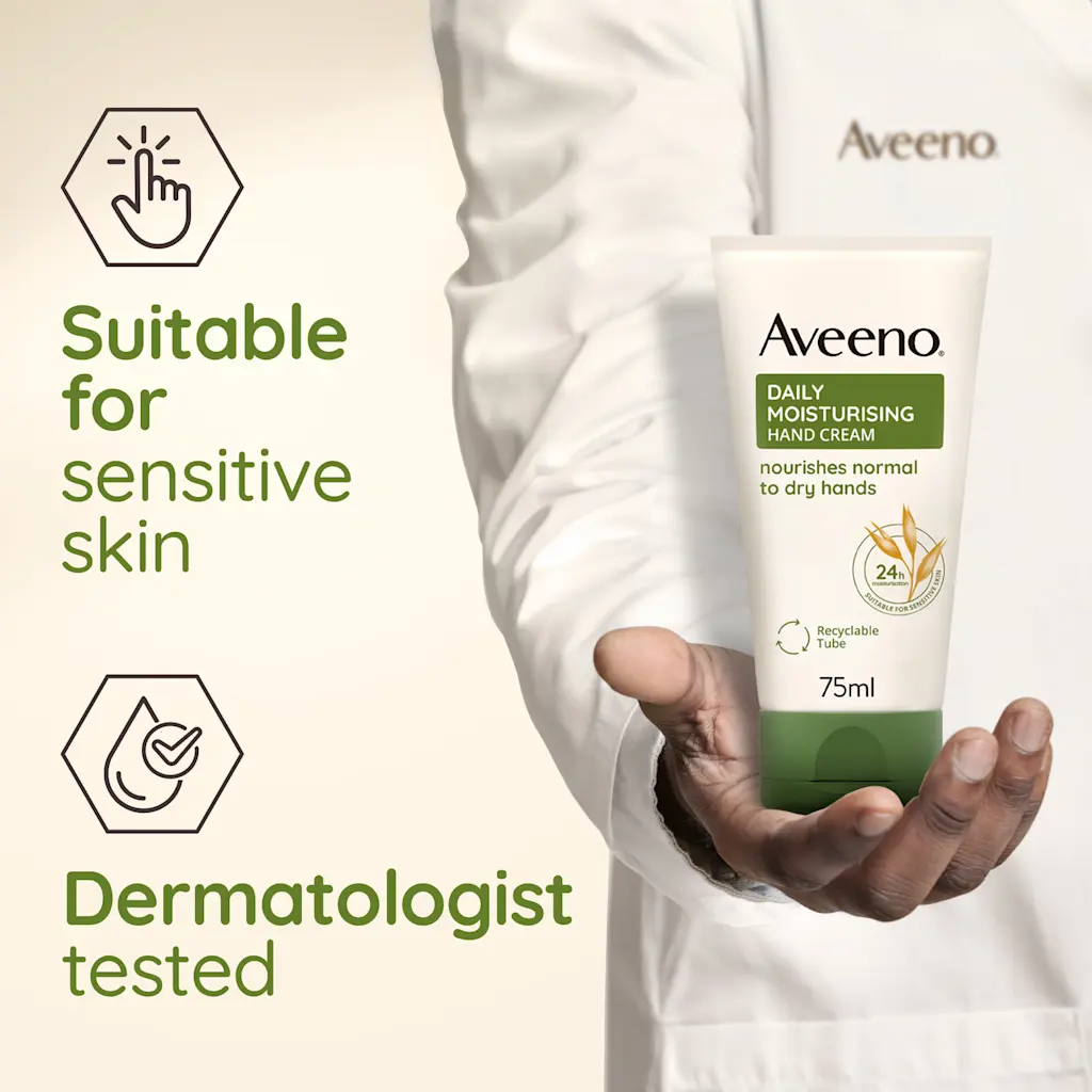 Aveeno Daily Moisturising Hand Cream 75ml tube with green label