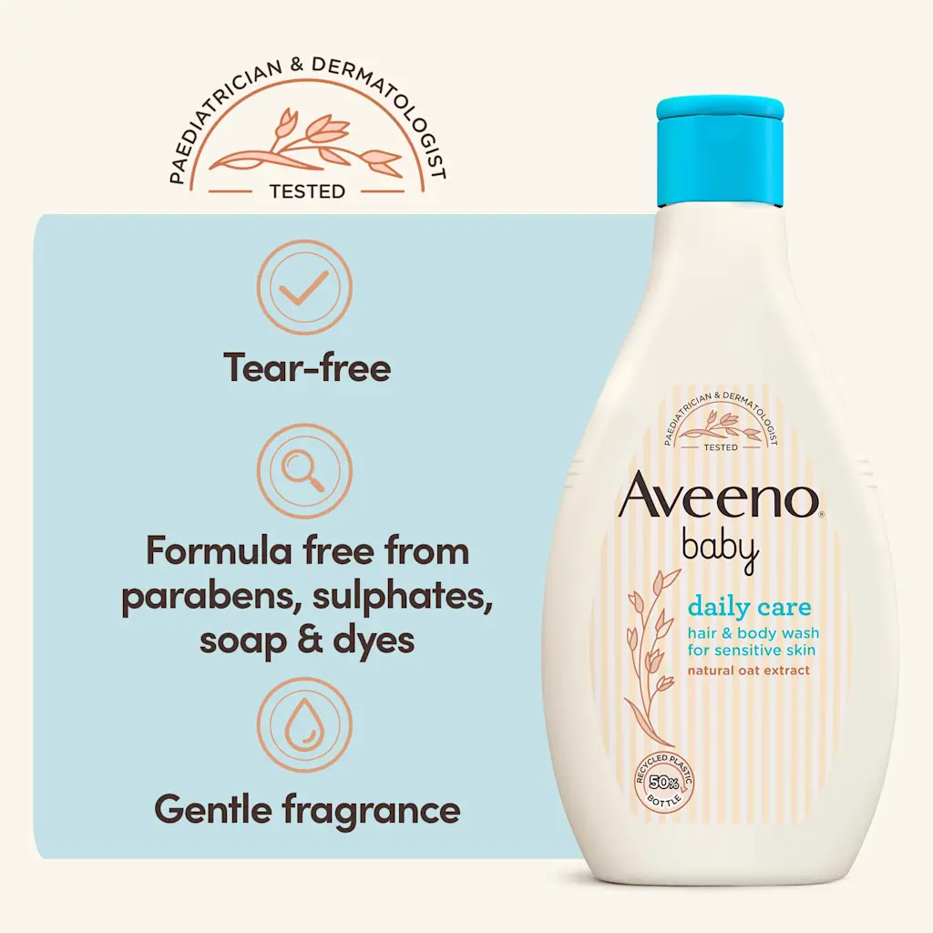 Aveeno Baby Daily Care Hair and Body Wash 250ml with blue cap