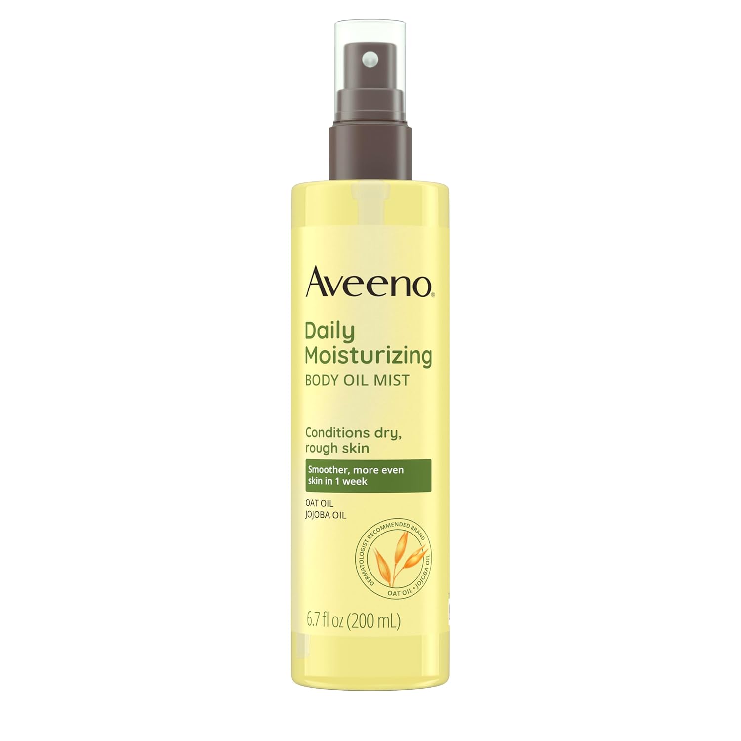 Aveeno Daily Moisturizing Body Oil Mist 200ml yellow spray bottle
