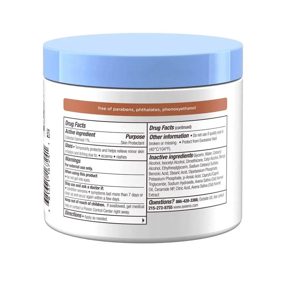 Aveeno Baby Eczema Therapy Night-Time Balm 11oz jar with blue lid