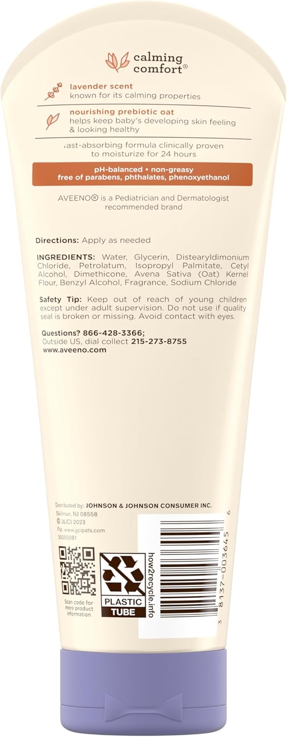 Aveeno Baby Calming Comfort Lotion 227g lavender scent moisturising formula
