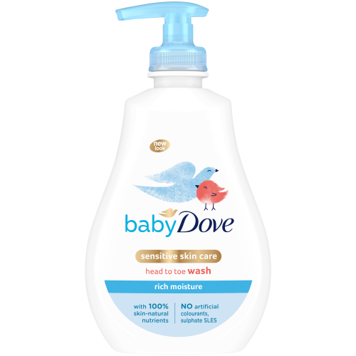 Baby Dove Top To Toe Rich Moisture 400ml wash bottle with pump dispenser