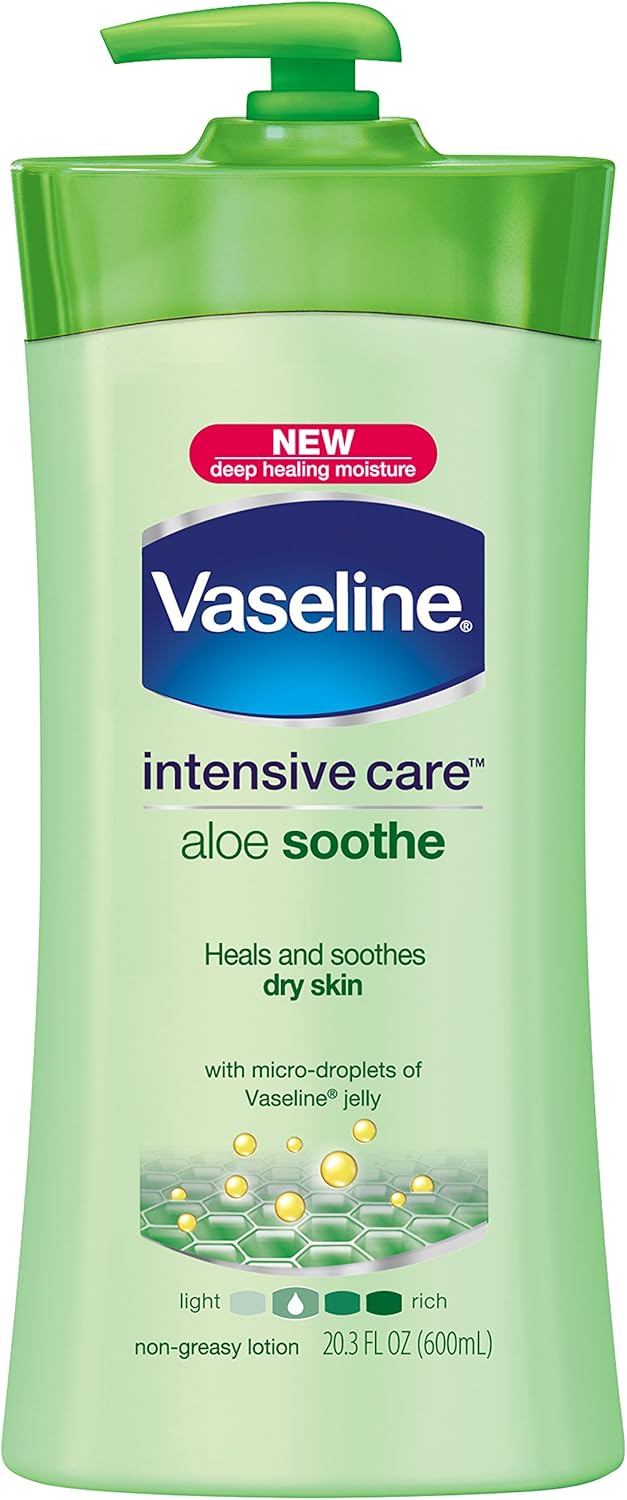 Vaseline Intensive Care Aloe Soothe body lotion 600mL green pump bottle