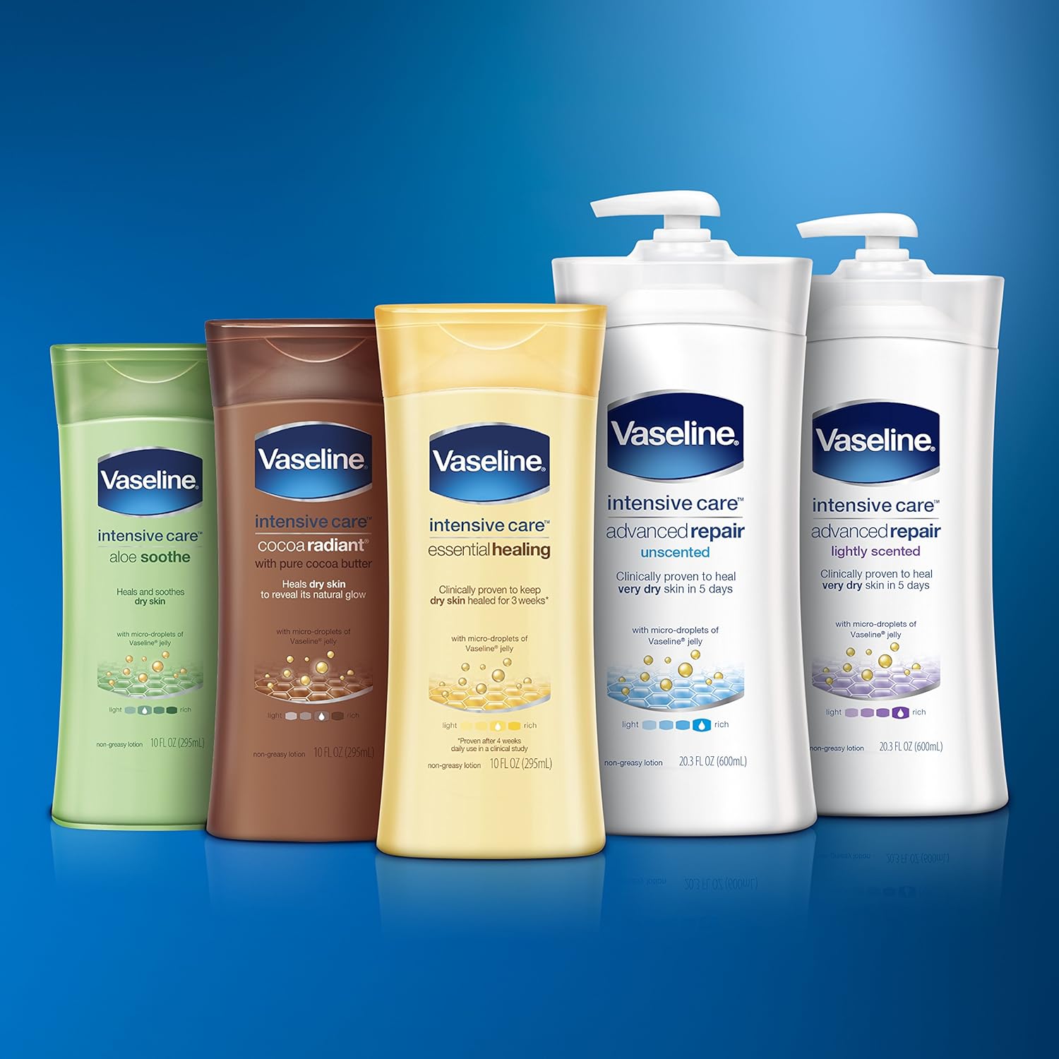 Vaseline Intensive Care Soothing Hydration body lotion 600 mL pump bottle white