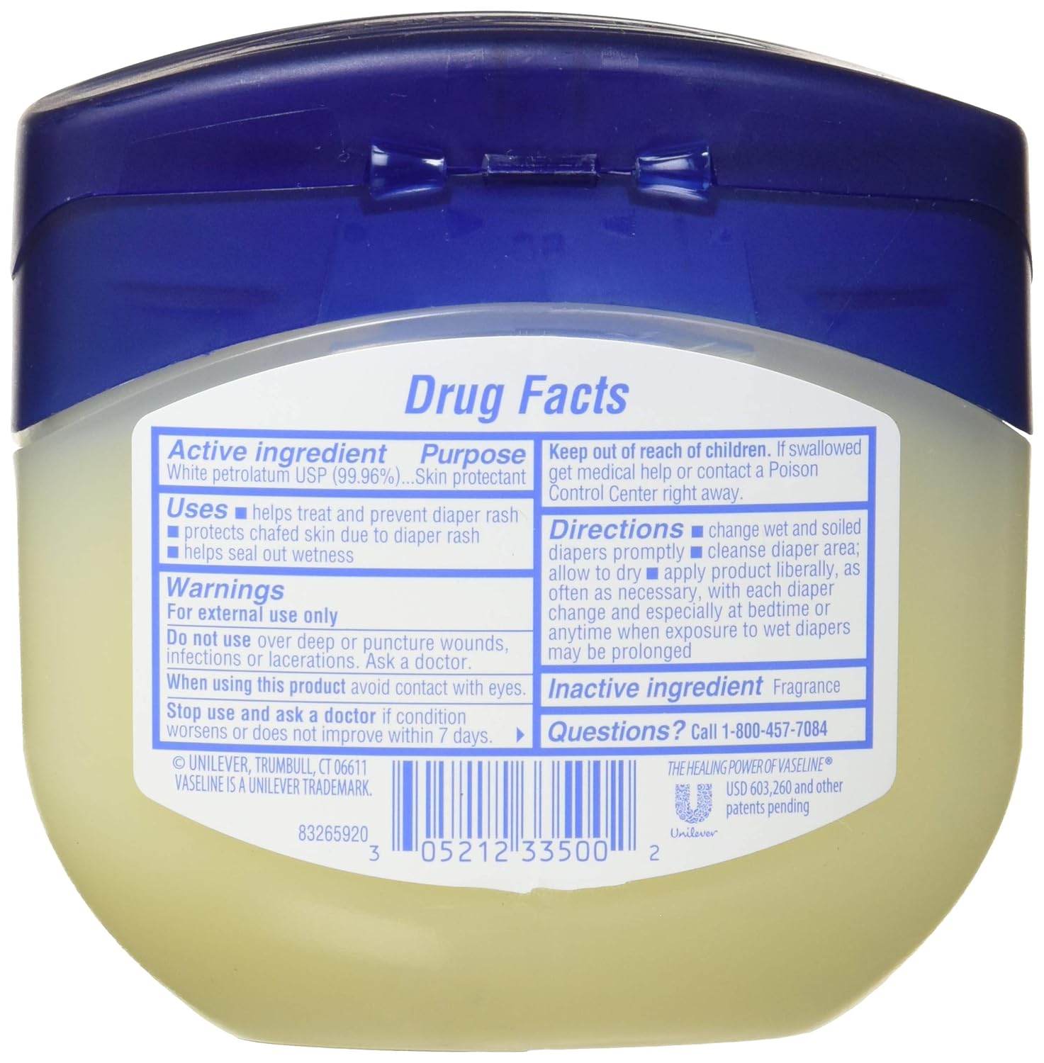 Vaseline Baby Healing Jelly 368g jar with blue lid and product label