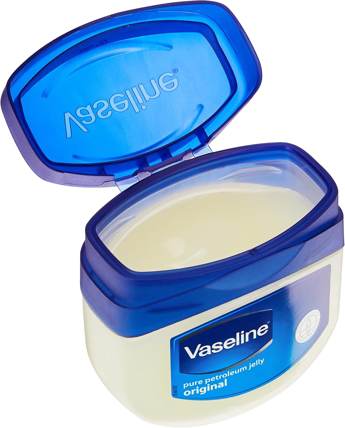 Vaseline Pure Petroleum Jelly Original 100ml in blue jar with lid open