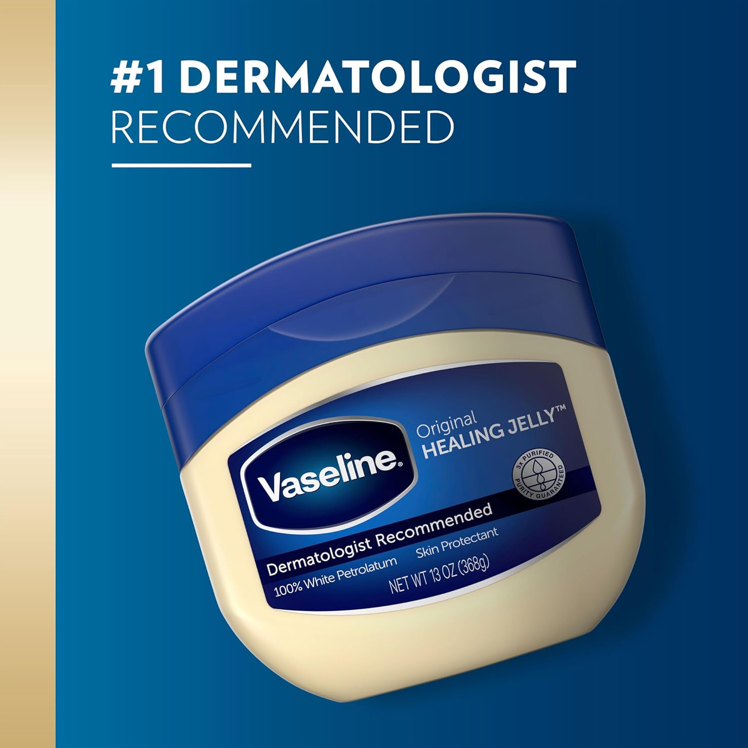 Vaseline Original Healing Jelly petroleum skin protectant 13 oz jar with blue lid