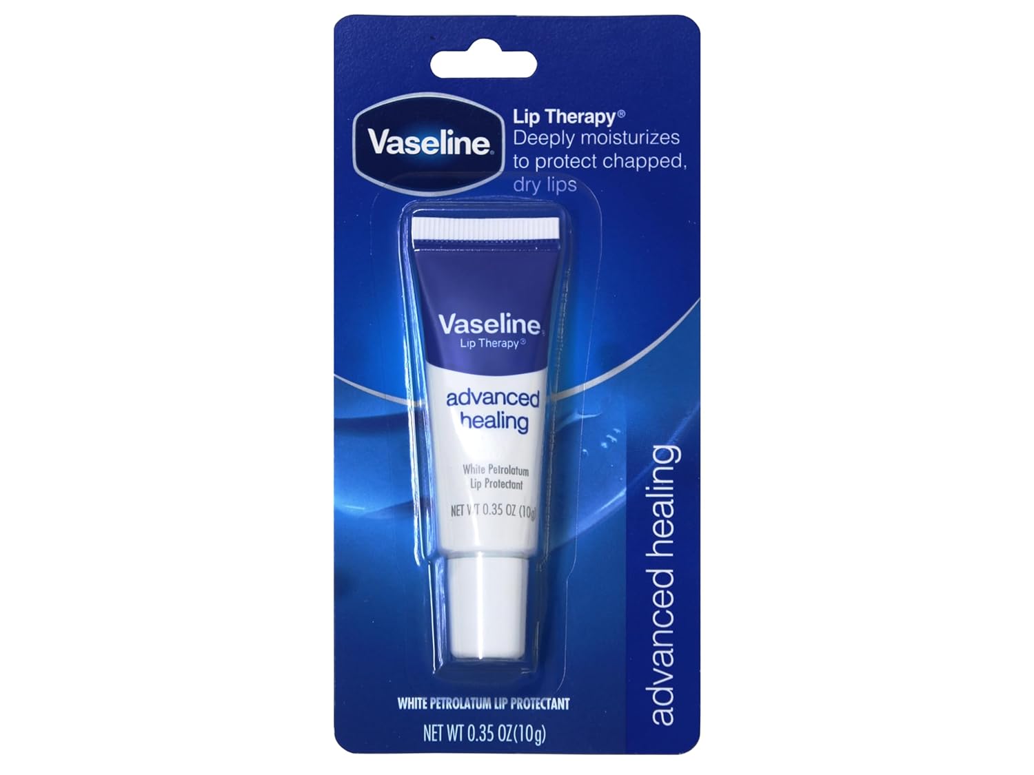 Vaseline Lip Therapy Advanced Healing lip balm 10g tube on packaging
