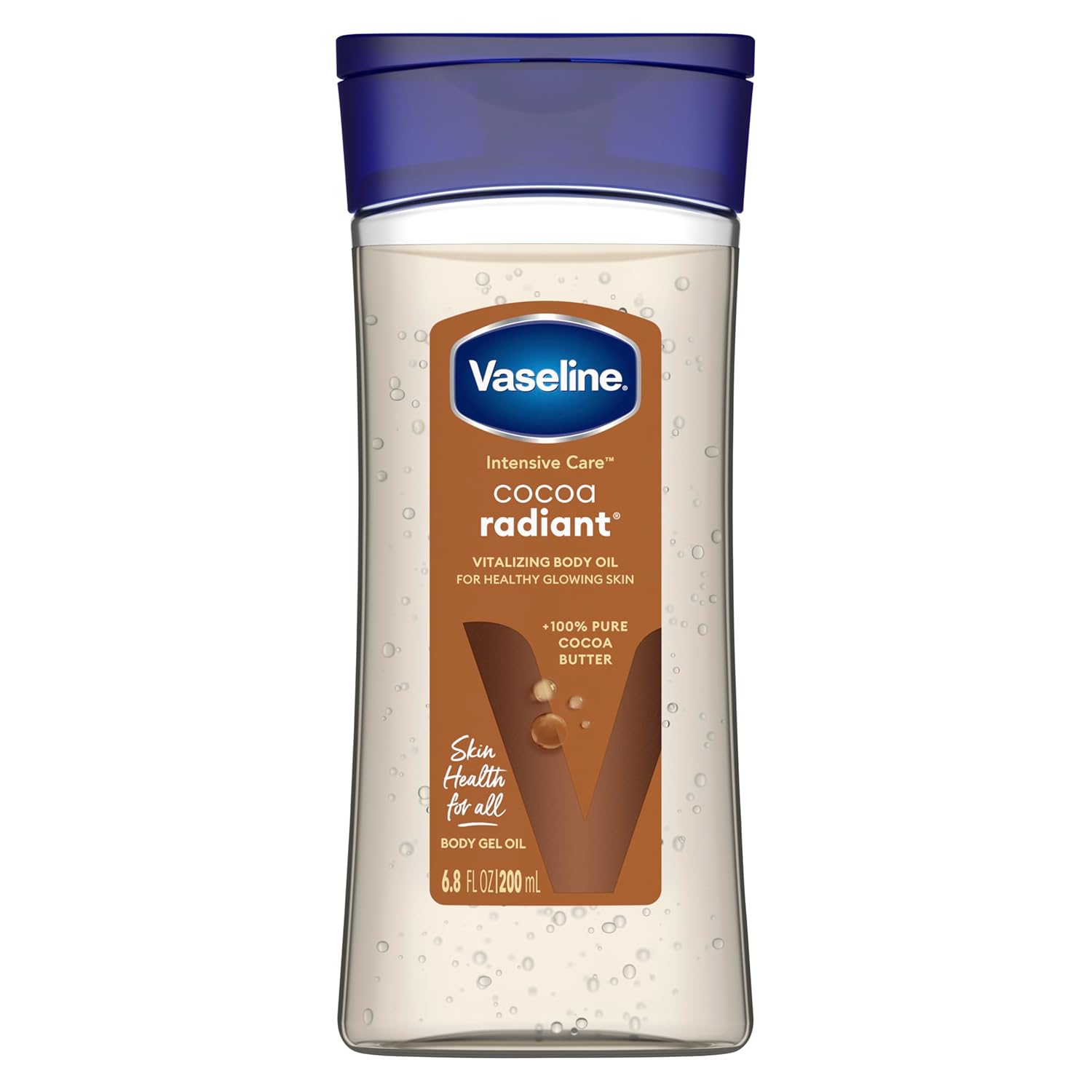 Vaseline Intensive Care Cocoa Radiant Body Gel Oil 200ml bottle with blue cap
