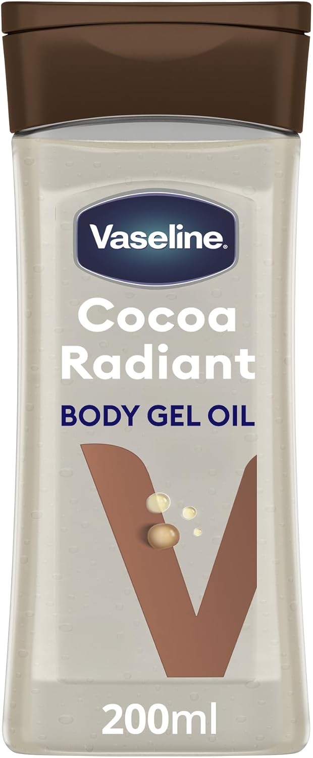 Vaseline Intensive Care Cocoa Radiant Body Gel Oil 200ml bottle with brown cap